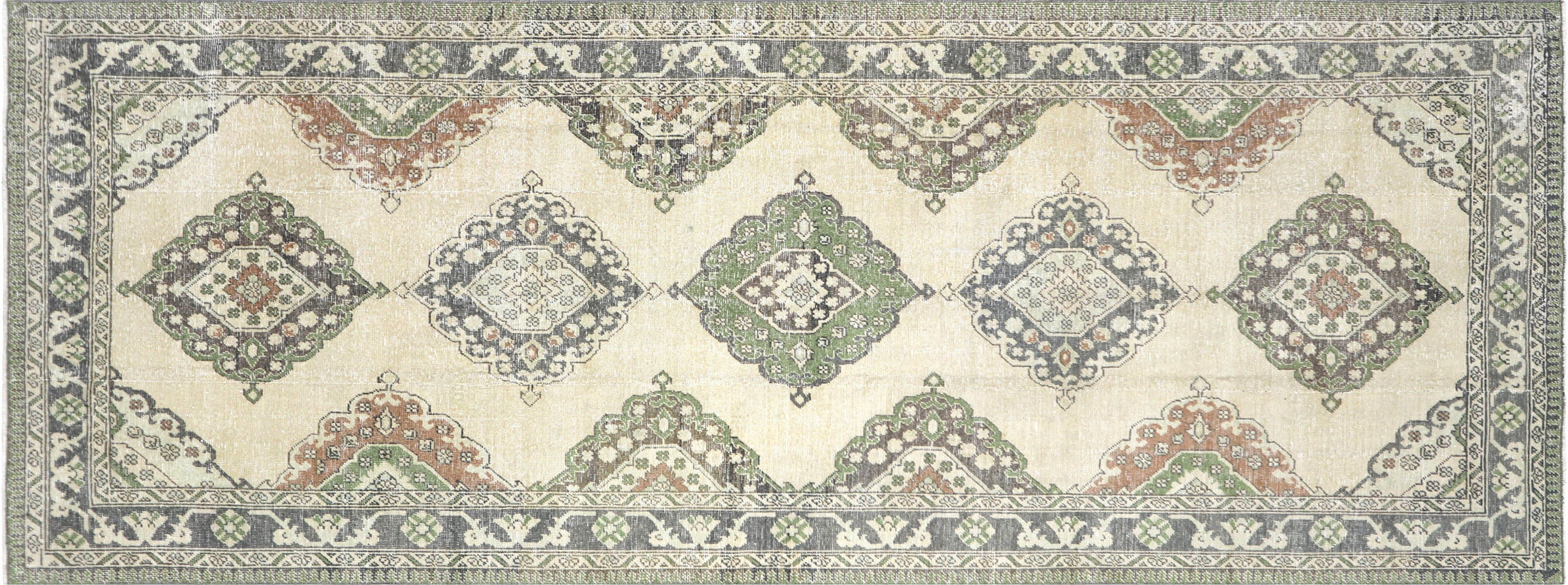 Vintage Turkish Oushak Carpet - 4'8" x 12'6"