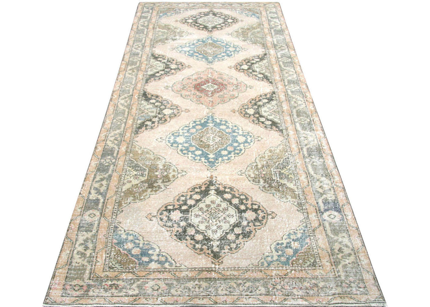 Vintage Turkish Oushak Rug - 4'9" x 12'6"