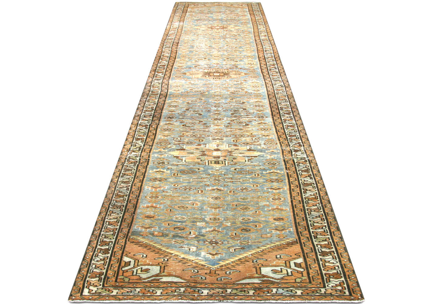 Semi Antique Persian Melayer Runner - 3' x 17'2"