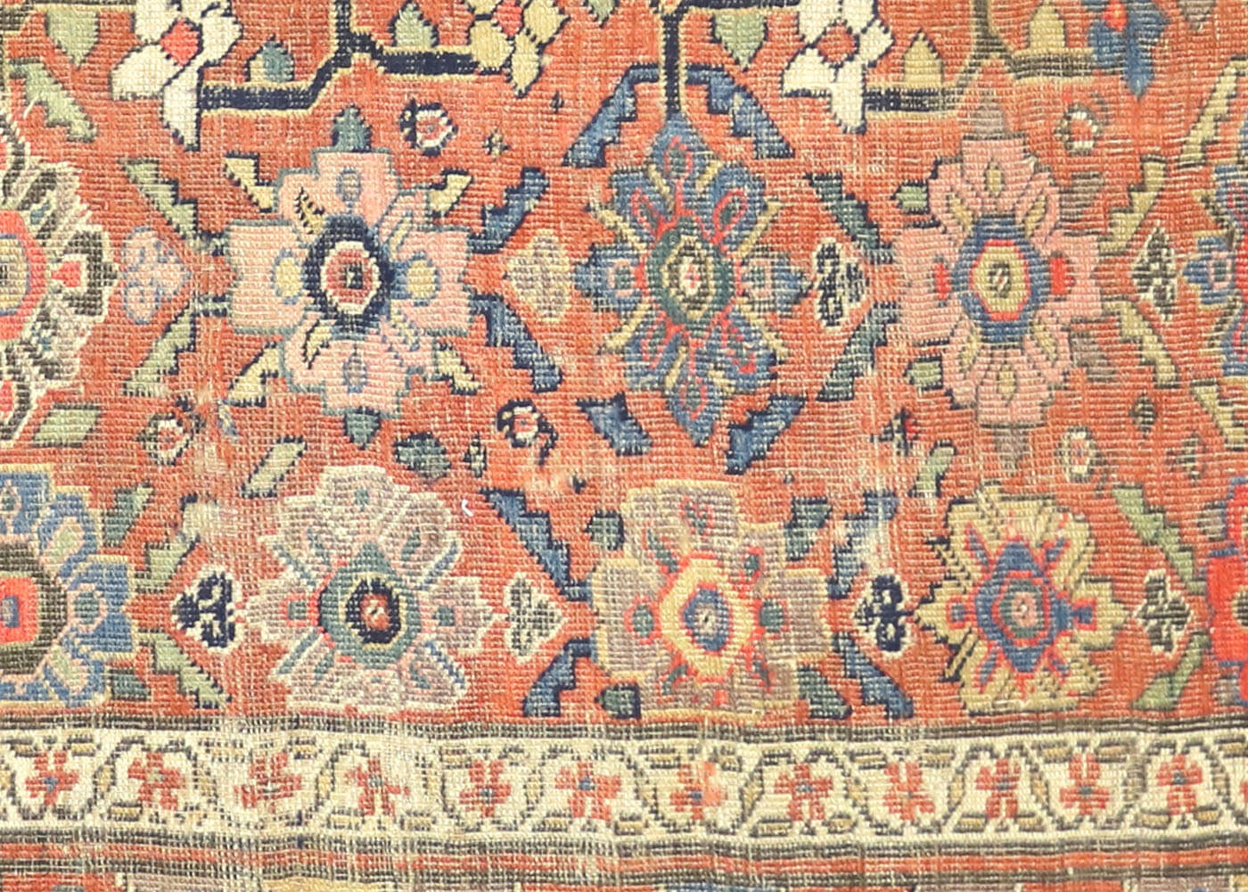 Semi Antique Persian Bidjar Rug - 4'1" x 6'11"