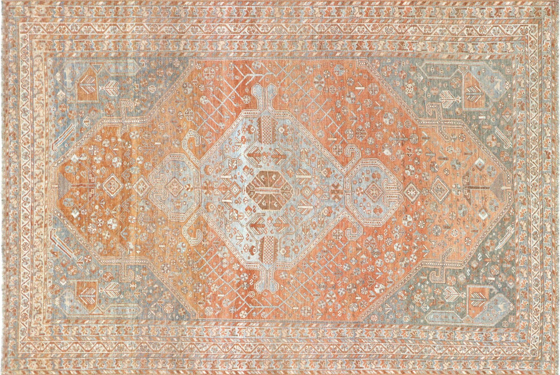 Semi Antique Persian Shiraz Rug - 7' x 10'5"