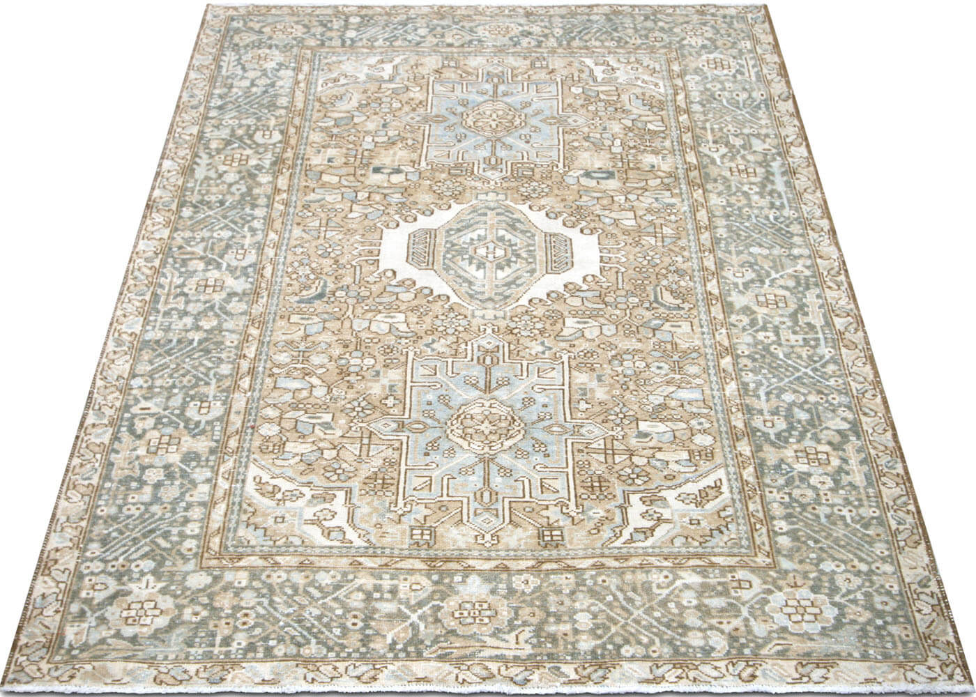 Semi Antique Persian Heriz Rug - 4'9" x 6'5"