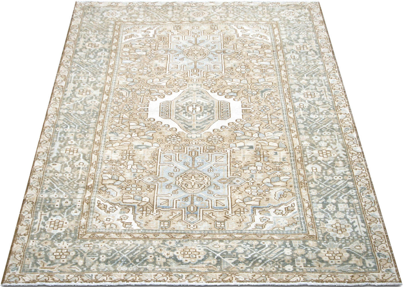 Semi Antique Persian Heriz Rug - 4'9" x 6'5"