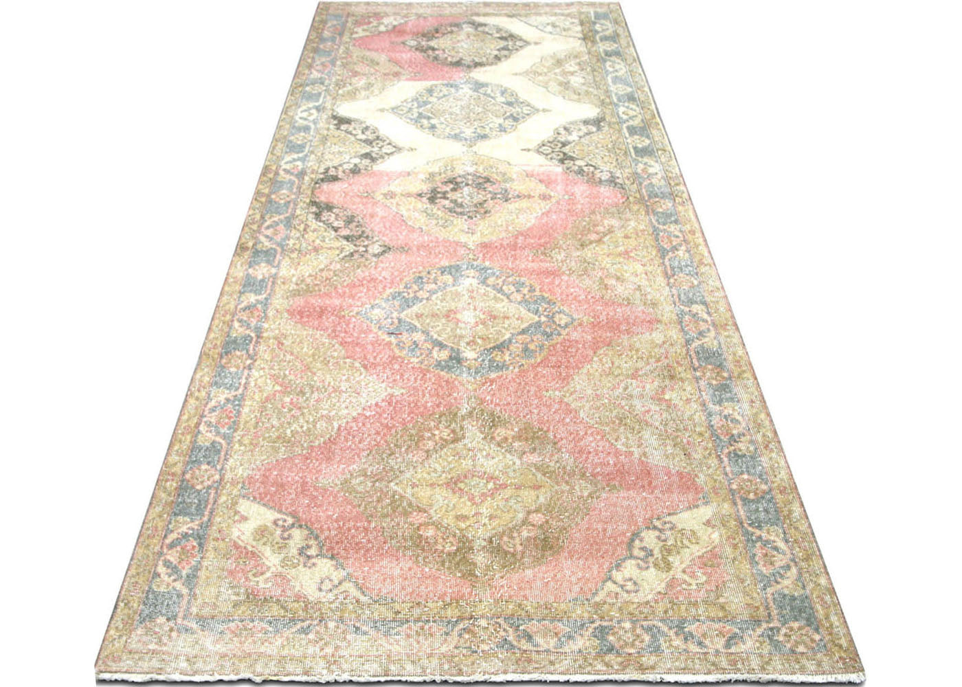 Vintage Turkish Oushak Rug - 4'10" x 12'4"