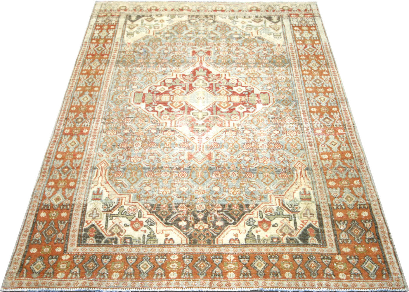 Semi Antique Persian Senne Rug - 3'6" x 4'11"