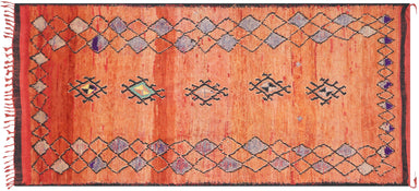Vintage Woven Moroccan Berber Carpet - 5'7" x 11'2"
