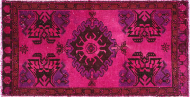 Vintage Turkish OverDyed Yastic - 1'7" x 3'