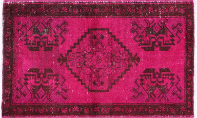 Vintage Turkish OverDyed Yastic - 1'8" x 2'10"