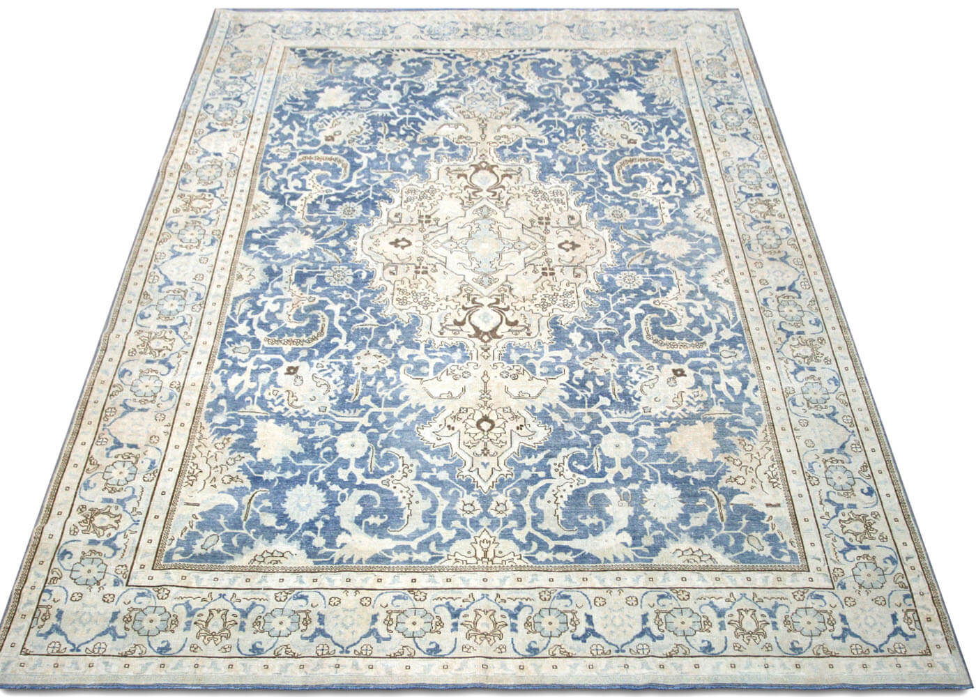 Semi Antique Persian Tabriz Rug - 9'10" x 13'1"