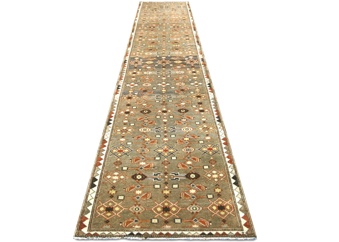 Semi Antique Persian Melayer Runner - 2'6" x 14'