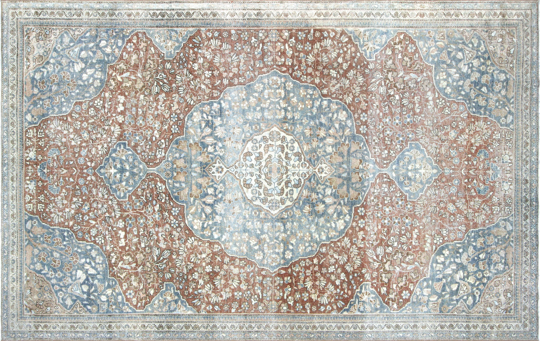 Semi Antique Persian Tabriz Rug - 7'3" x 11'4"