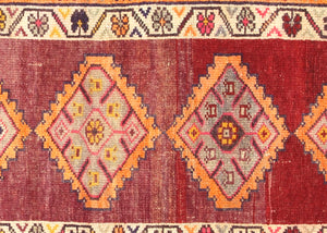 Vintage Turkish Oushak Runner - 2'9" x 10'6" - 210183