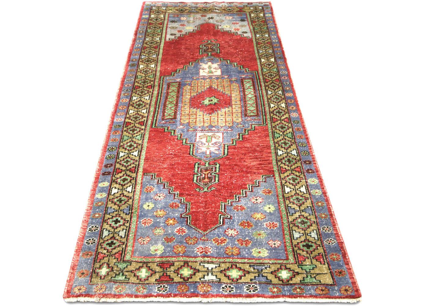 Vintage Turkish Oushak Rug - 3'9" x 9'4"