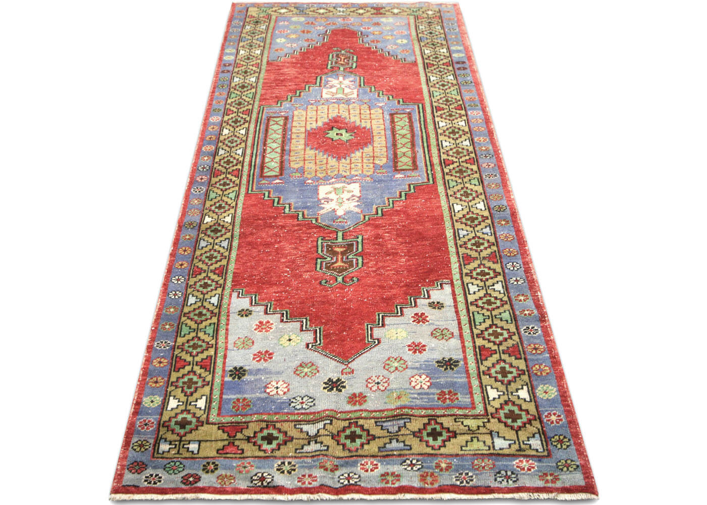 Vintage Turkish Oushak Rug - 3'9" x 9'4"