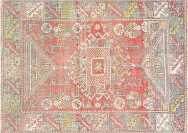 Vintage Turkish Oushak Rug - 4'2" x 5'11"