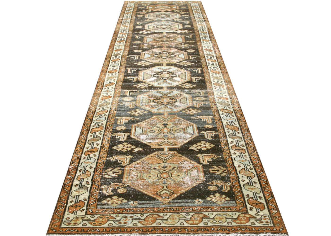 Semi Antique Persian Melayer Runner - 3'1" x 13'9"