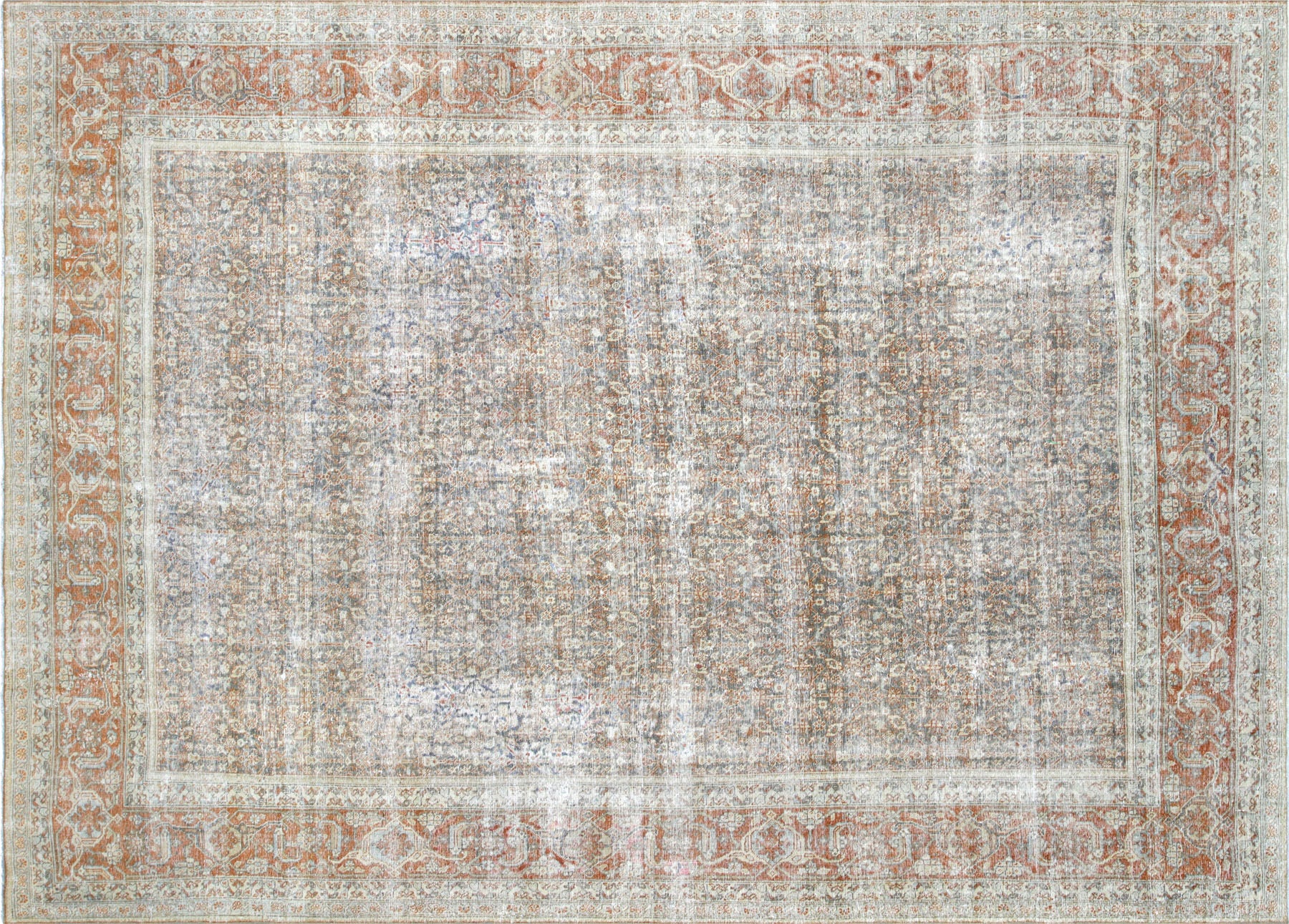 Semi Antique Persian Tabriz Carpet - 8'6" x 11'11"