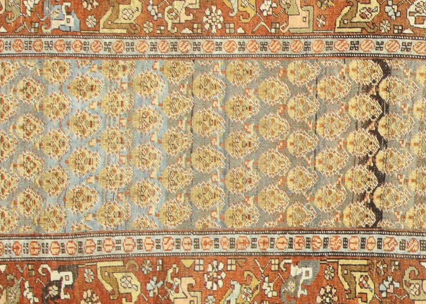 Vintage Persian Bidjar Runner - 3'5" x 14'6"