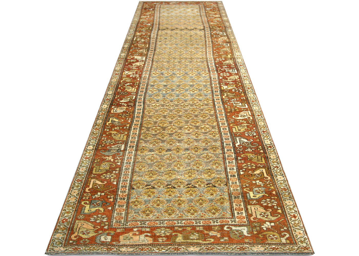 Vintage Persian Bidjar Runner - 3'5" x 14'6"