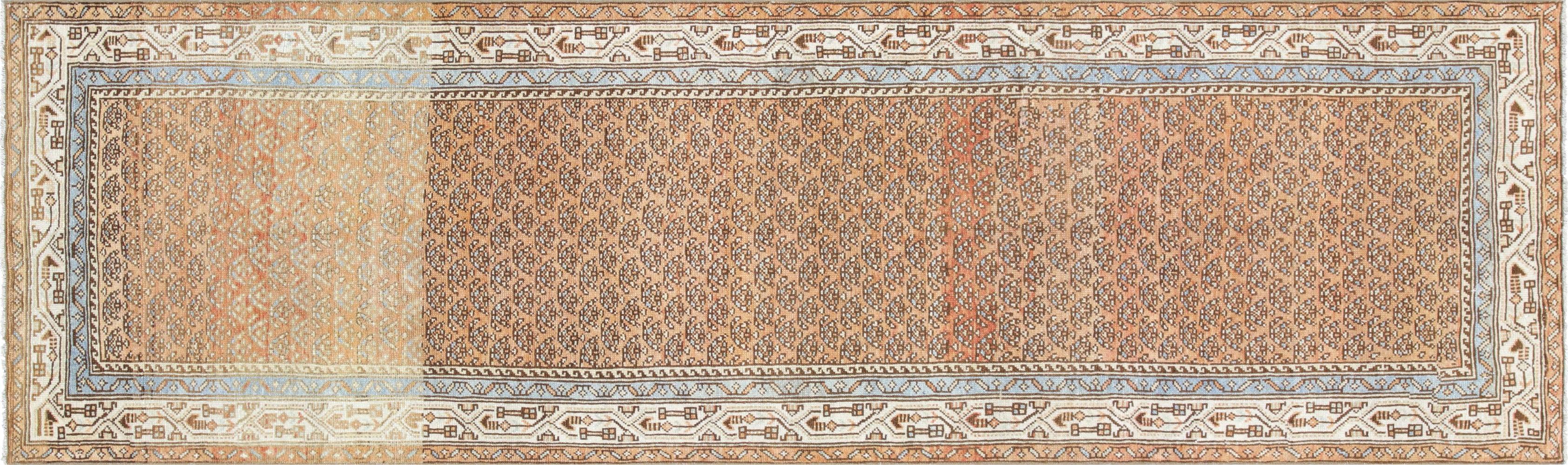 Semi Antique Persian Melayer Carpet - 3'2" x 10'7"