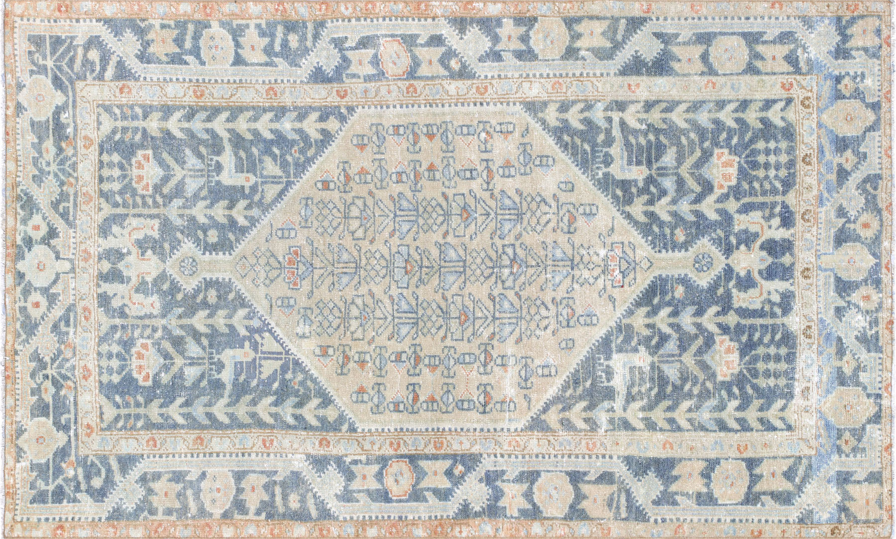 Semi Antique Persian Melayer Carpet - 3'10" x 6'6"