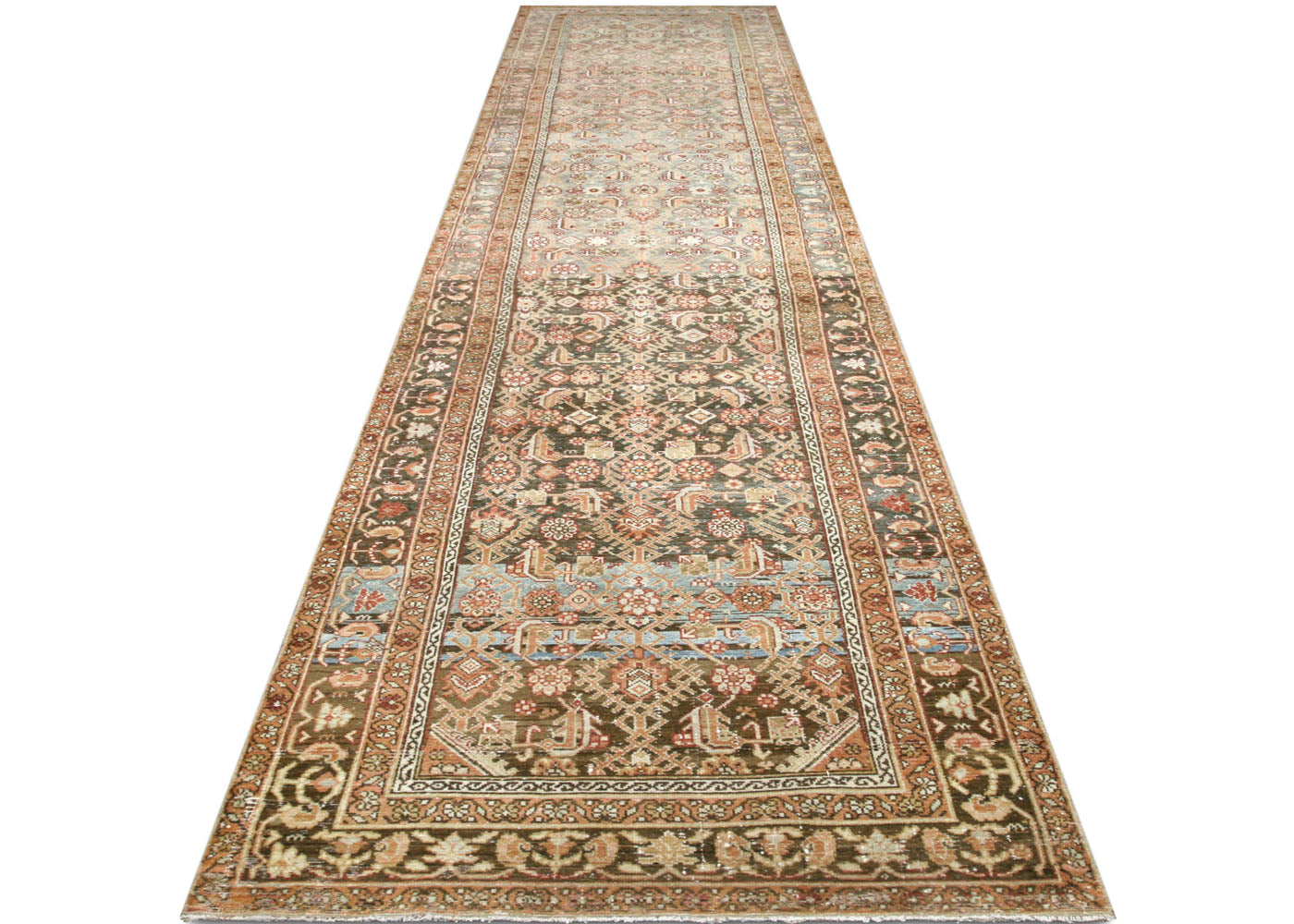 Semi Antique Persian Melayer Runner - 3'4" x 16'11"