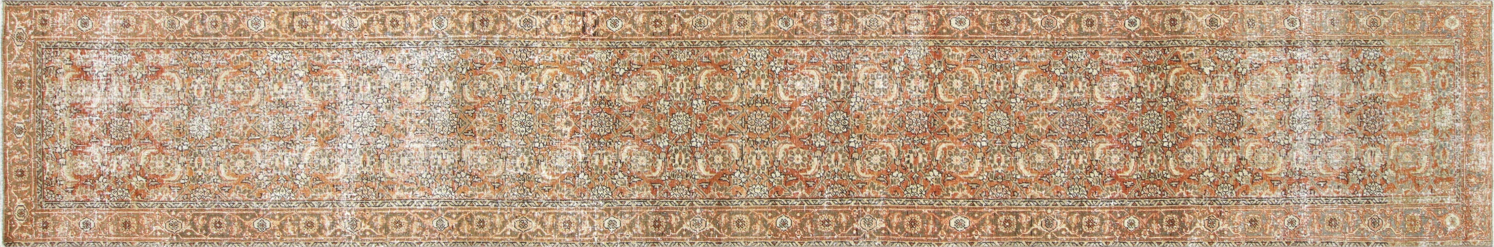 Semi Antique Persian Tabriz Carpet - 2'9" x 17'