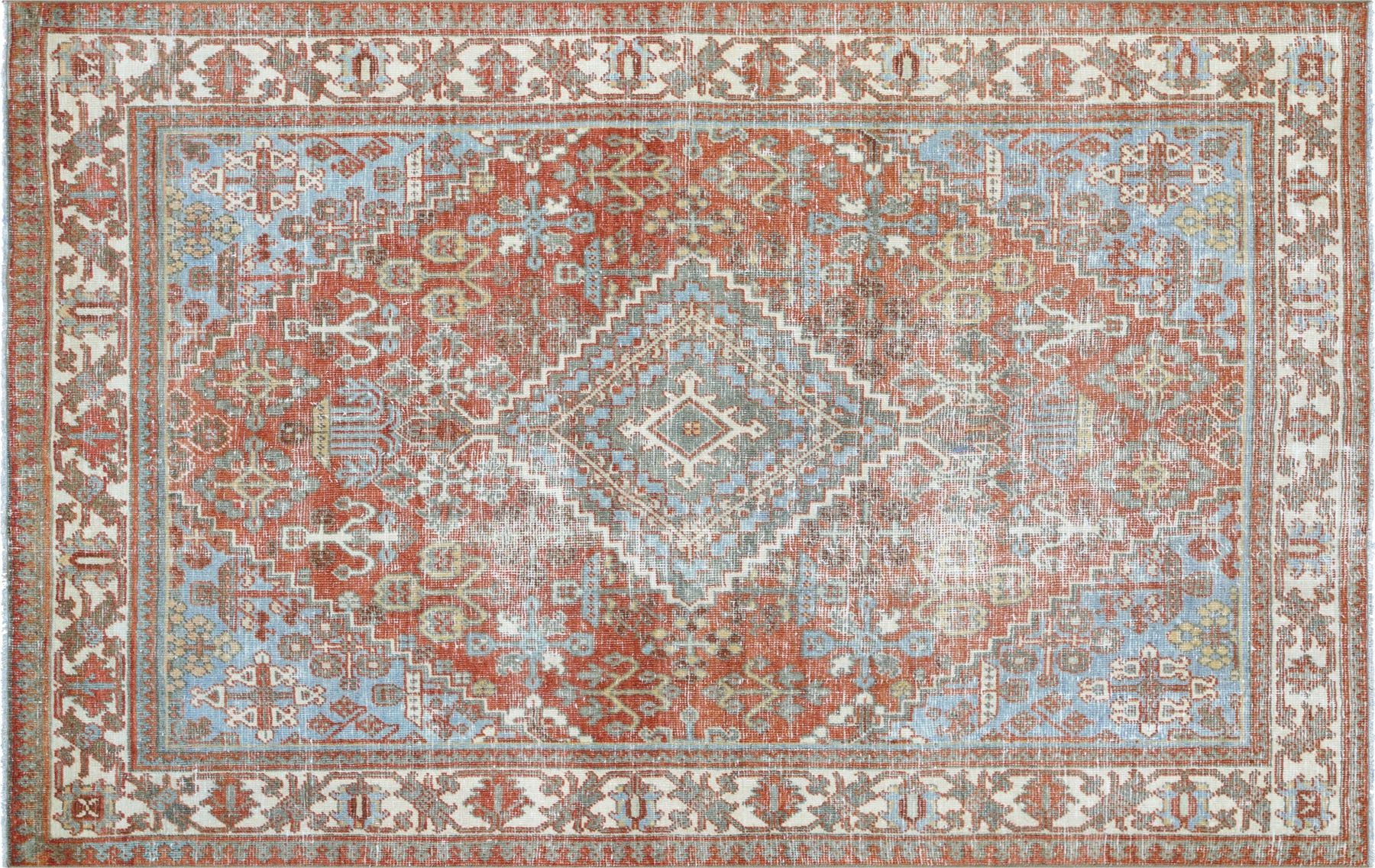 Semi Antique Persian Tabriz Carpet -4'1" x 6'6"