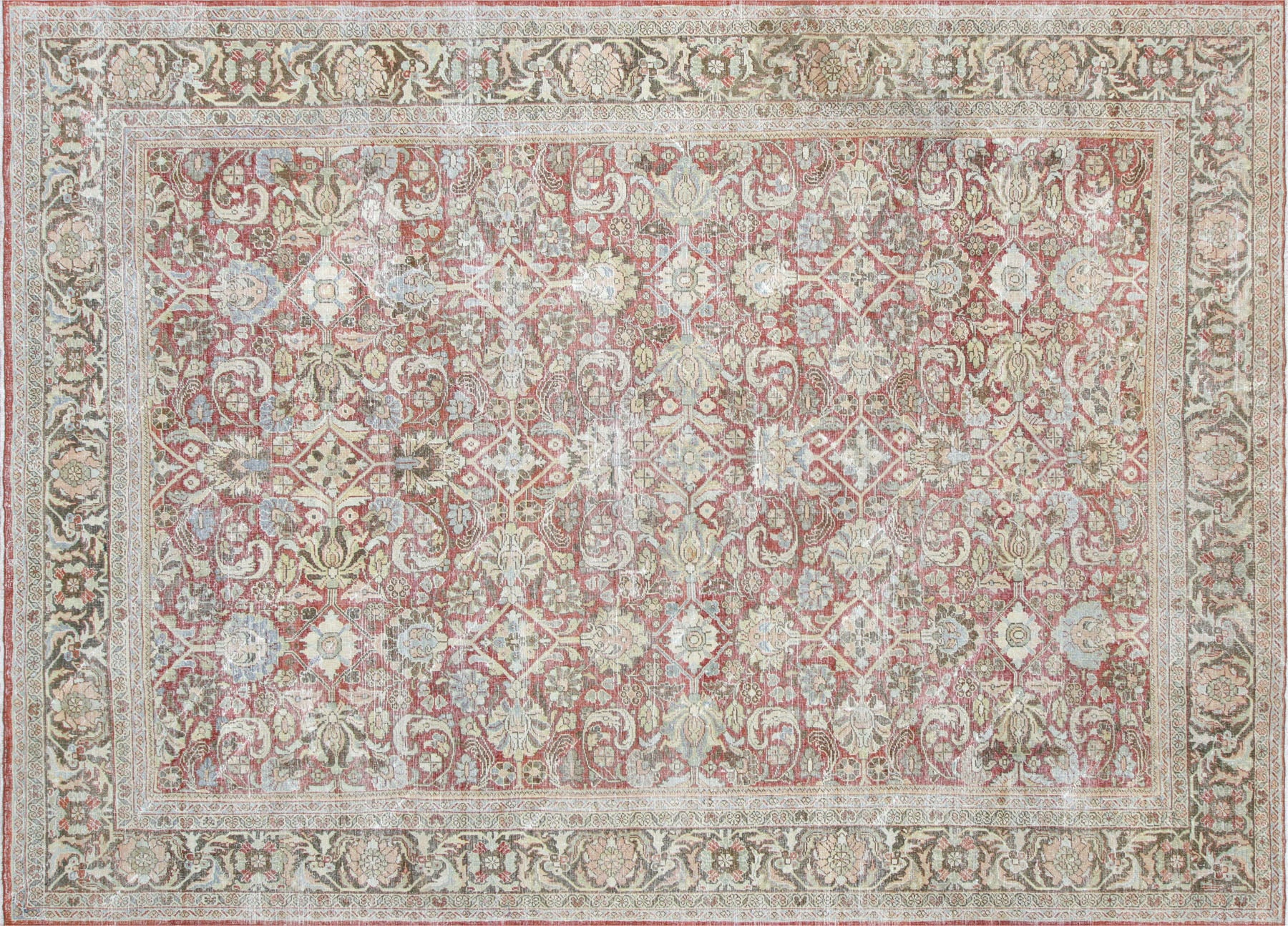 Semi Antique Persian Mahal Carpet - 9' x 12'6"