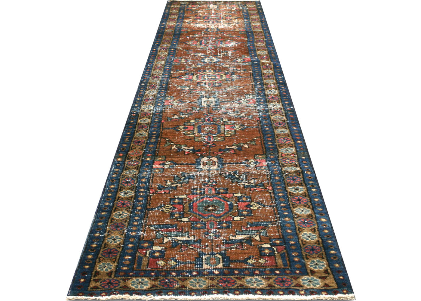 Antique Persian Heriz Runner - 2' x 9'