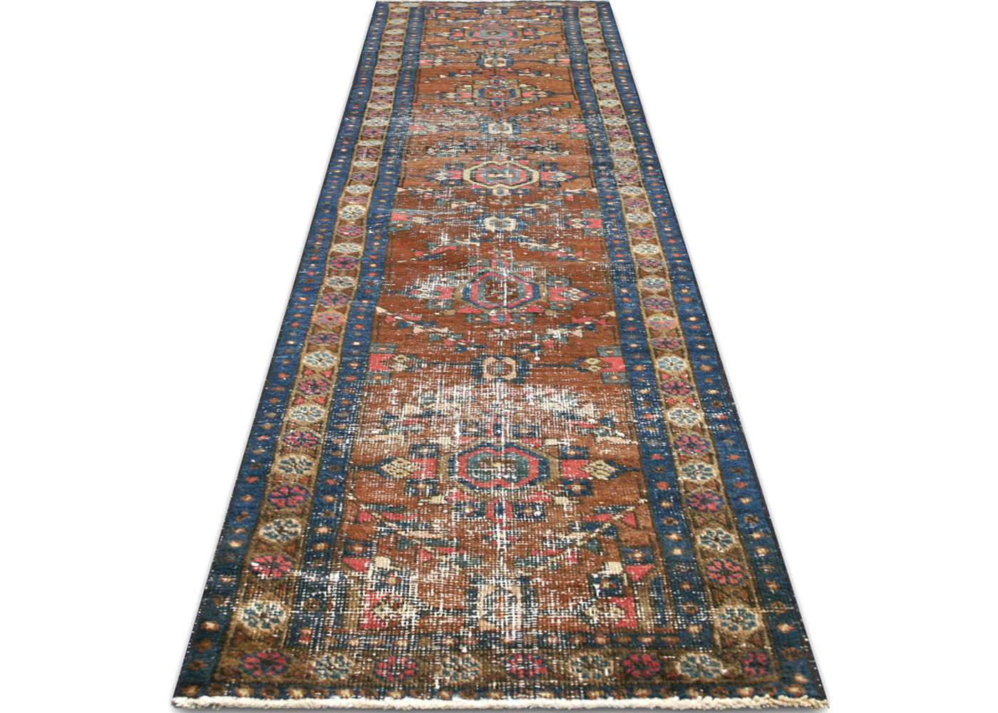 Antique Persian Heriz Runner - 2' x 9'