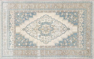 Vintage Turkish Oushak Carpet -4'1" X 6'4"