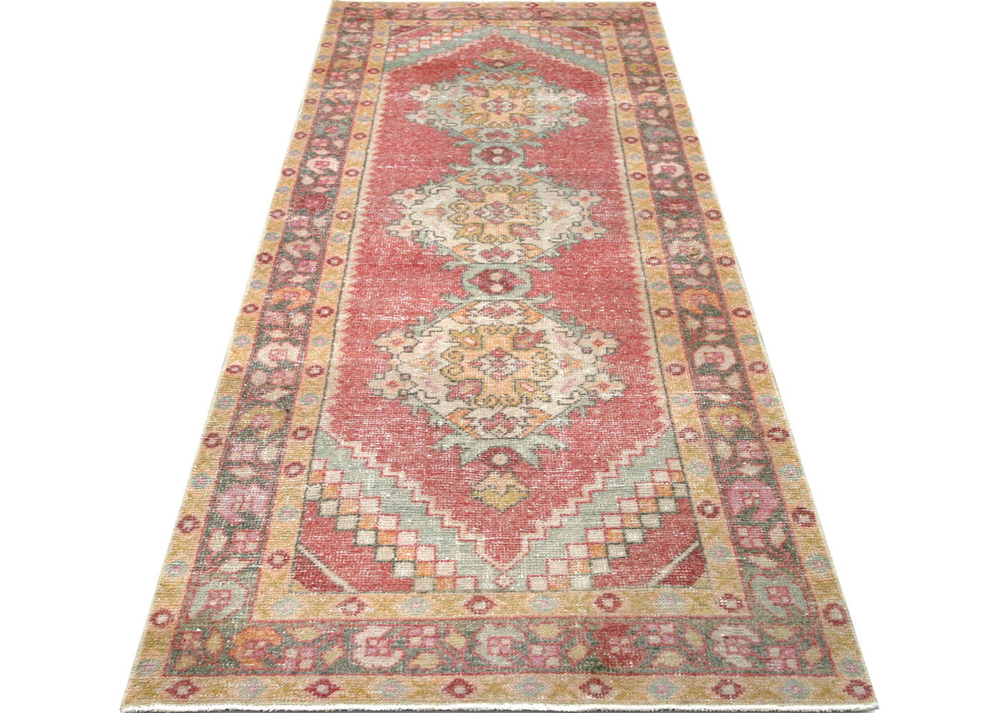 Vintage Turkish Oushak Runner - 3' x 9'3"