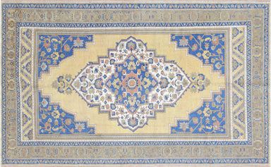 Vintage Turkish Oushak Carpet - 6'4" x 11'
