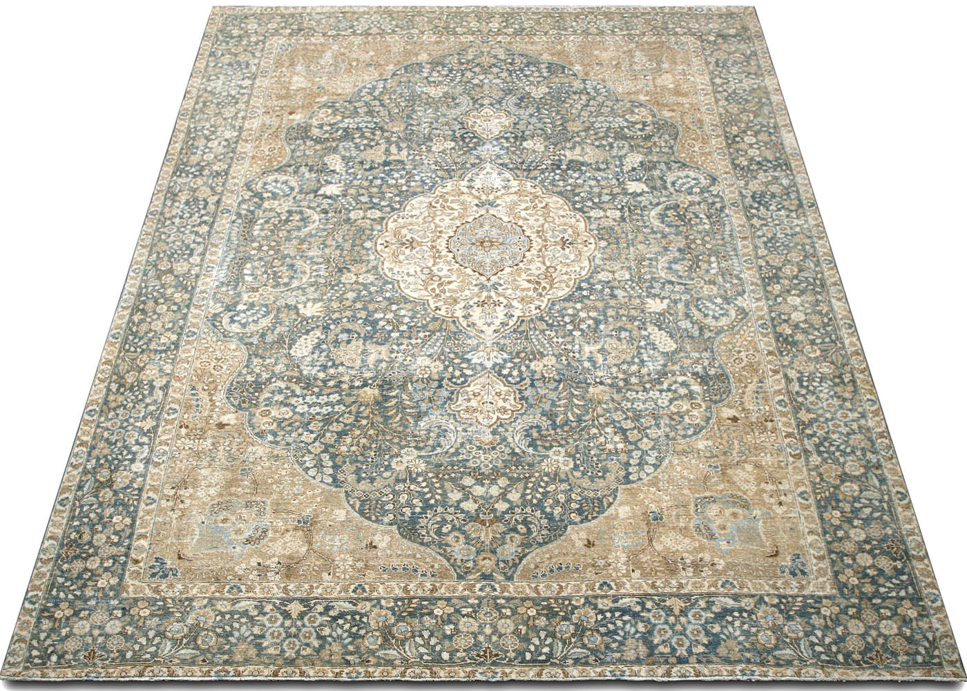 Semi Antique Persian Tabriz Rug - 9'7" x 13'5"