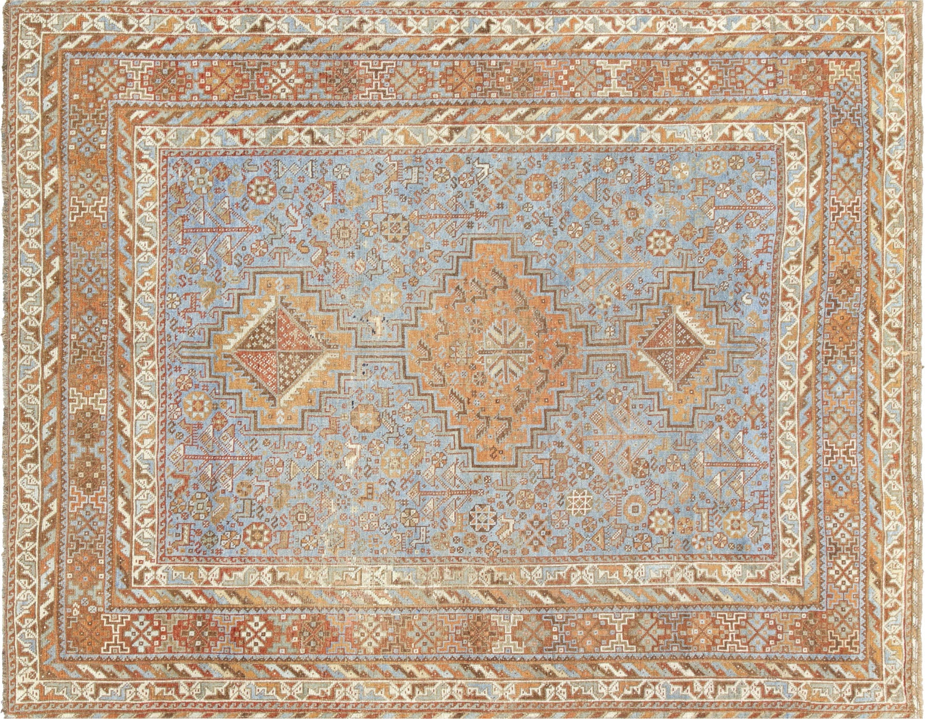 Semi Antique Persian Shiraz Rug - 5'3" x 6'8"