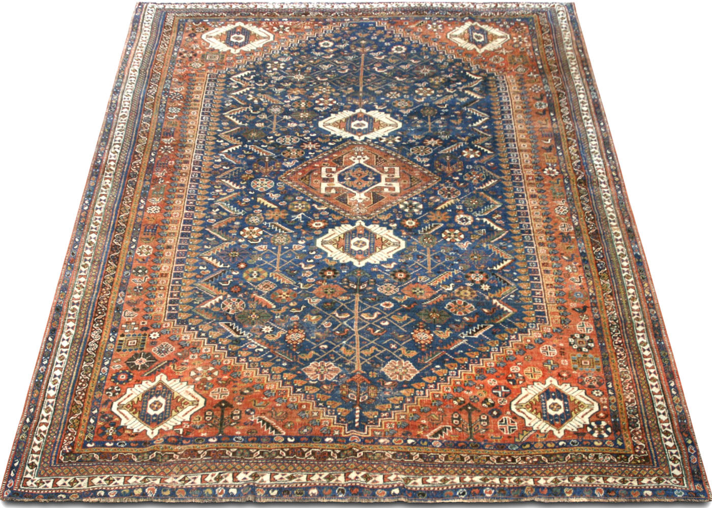 Antique Persian Shiraz Rug - 6'11" x 9'8"