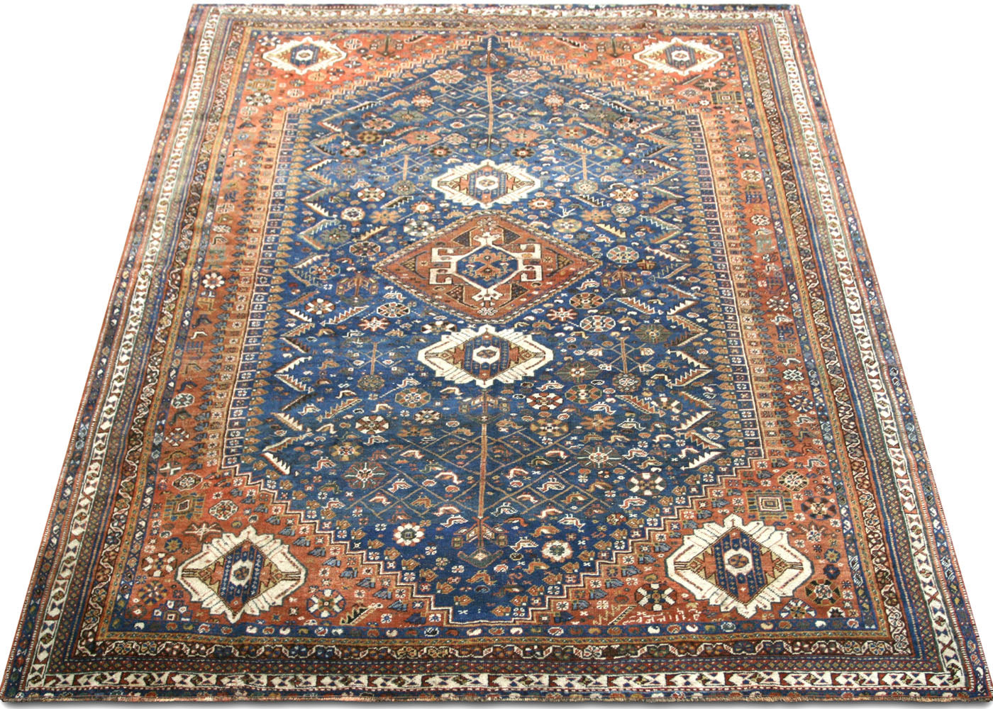 Antique Persian Shiraz Rug - 6'11" x 9'8"