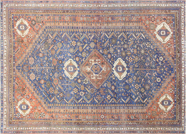 Antique Persian Shiraz Rug - 6'11" x 9'8"