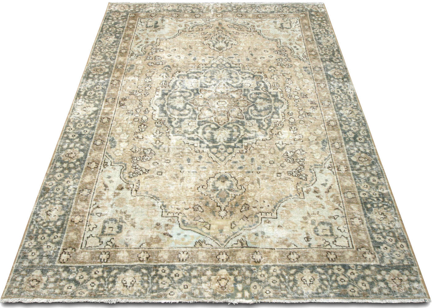 Vintage Persian Tabriz Rug - 4'1" x 5'7"