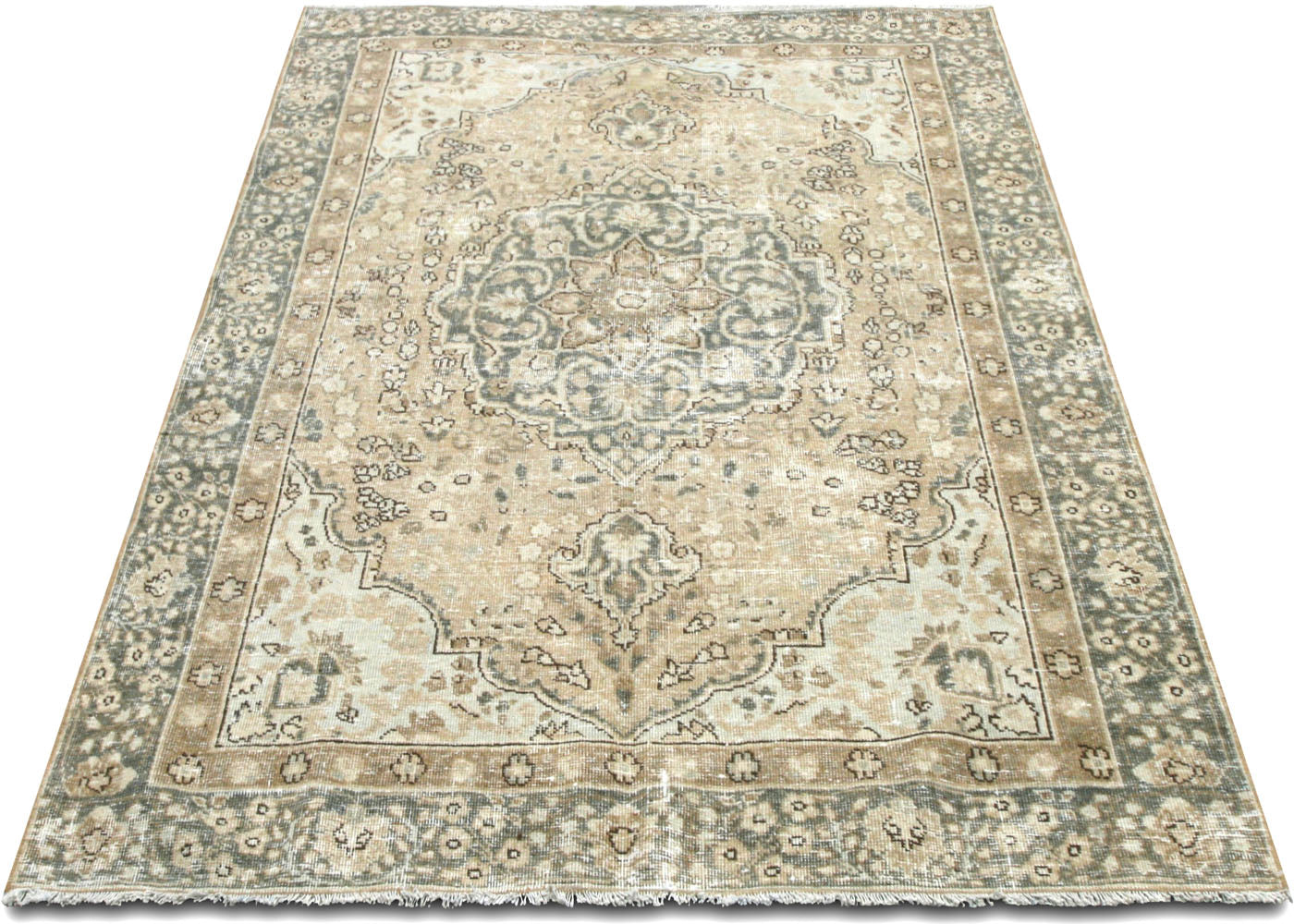 Vintage Persian Tabriz Rug - 4'1" x 5'7"