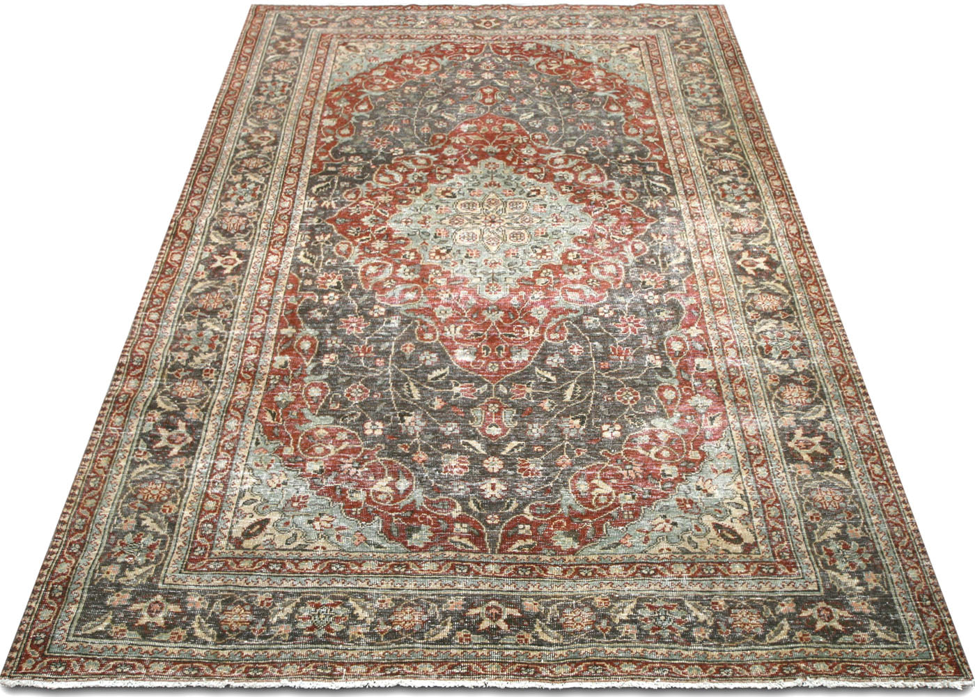 Semi Antique Persian Tabriz Rug - 6'2"x 10'1"