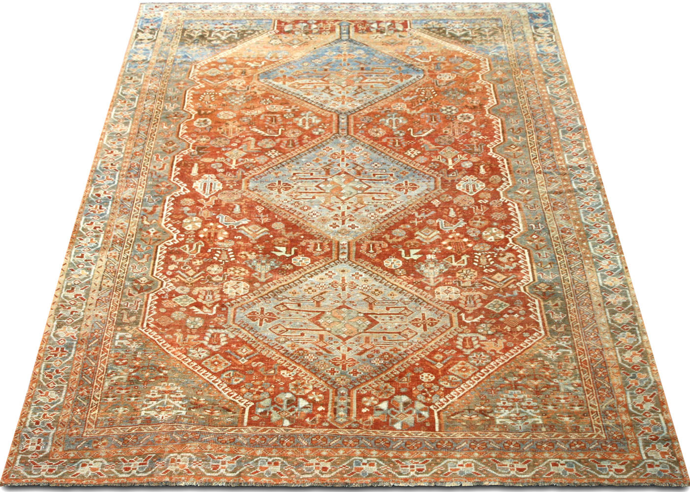 Antique Persian Shiraz Rug - 5'11" x 9'7"