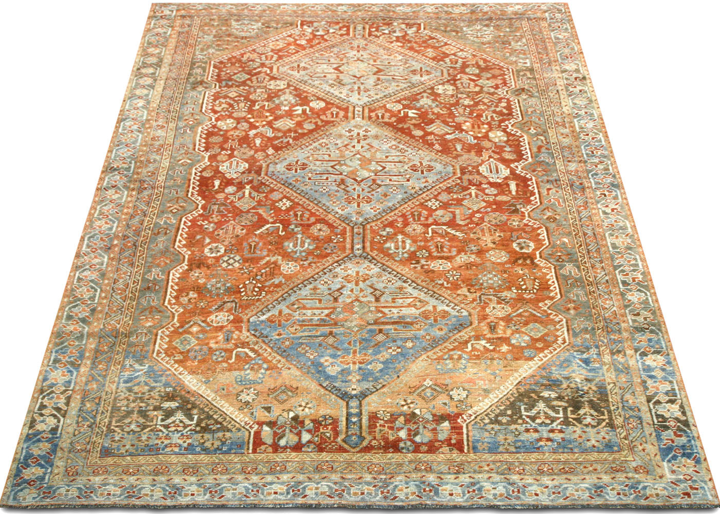 Antique Persian Shiraz Rug - 5'11" x 9'7"