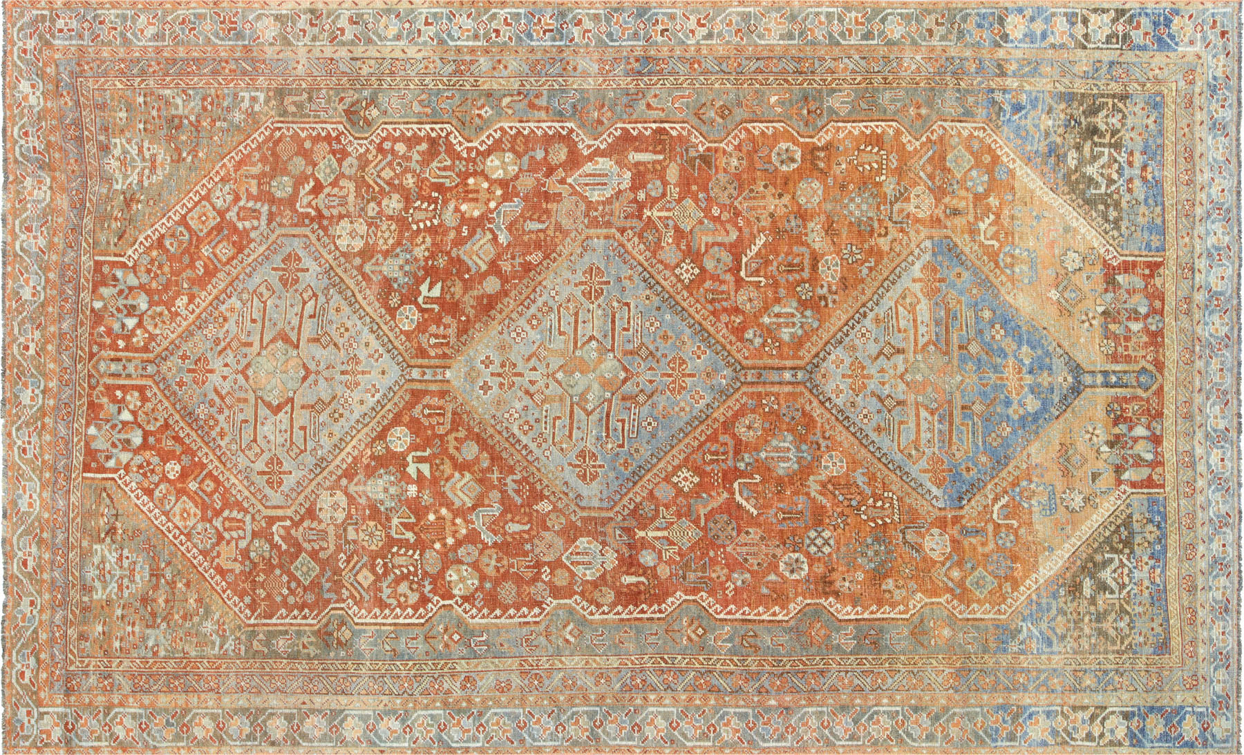 Antique Persian Shiraz Rug - 5'11" x 9'7"