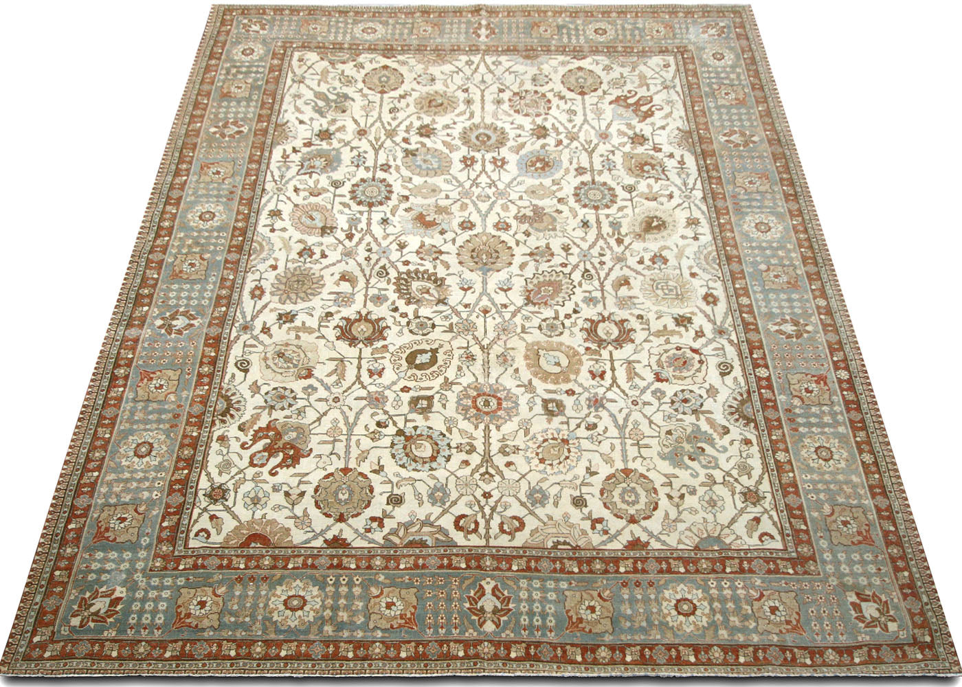 Semi Antique Persian Tabriz Rug - 11'2" x 13'7"