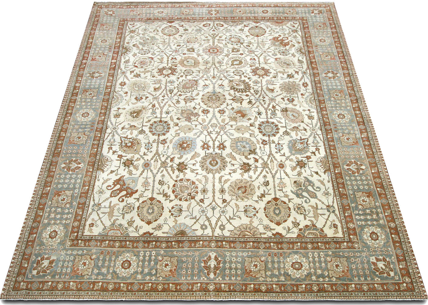 Semi Antique Persian Tabriz Rug - 11'2" x 13'7"