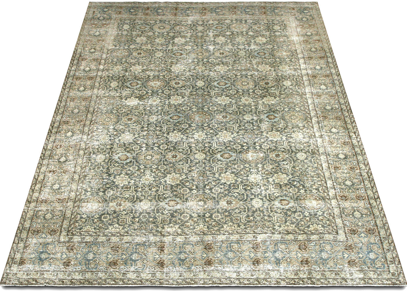 Semi Antique Persian Tabriz Rug - 8'10"x 11'11"