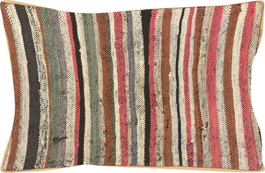 Vintage Turkish Rag Pillow - 12" x 20"
