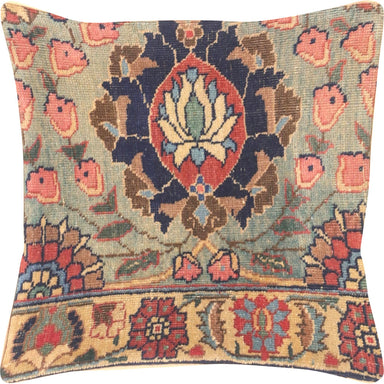 Vintage Persian Tabriz Pillow - 16" x 16"